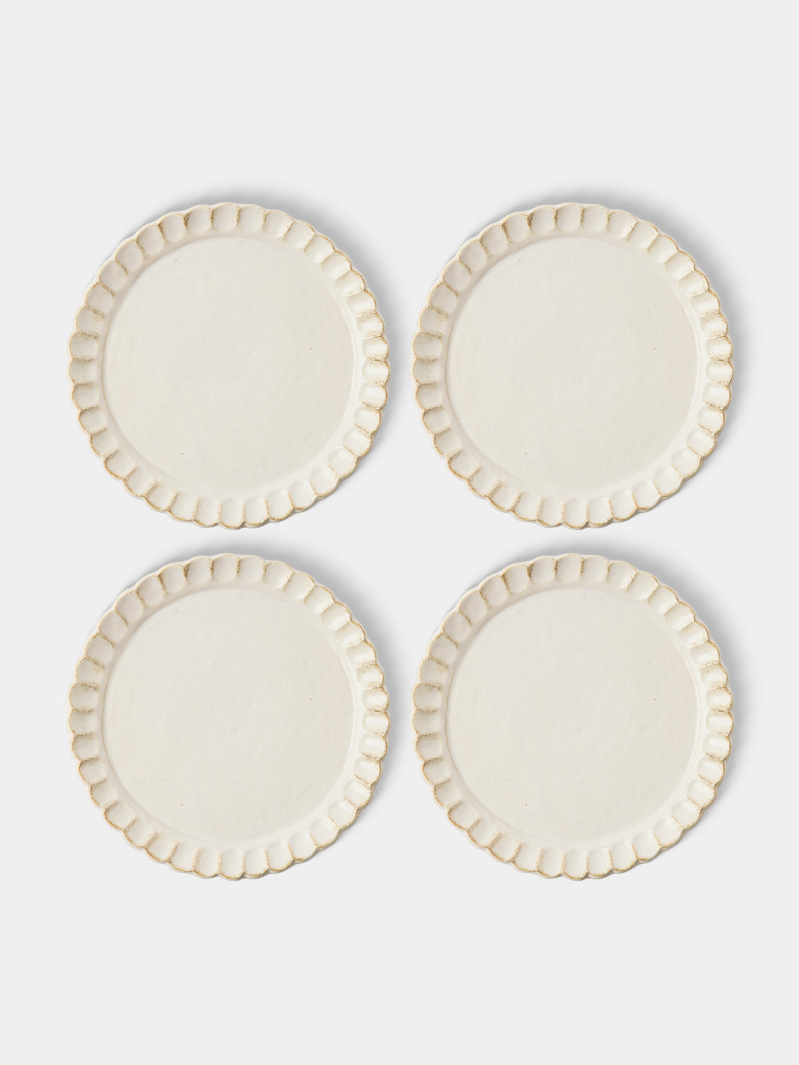 Kaneko Kohyo - Coco Ceramic Dinner Plates – 10.5in/27cm (Set of 4) - White - ABASK