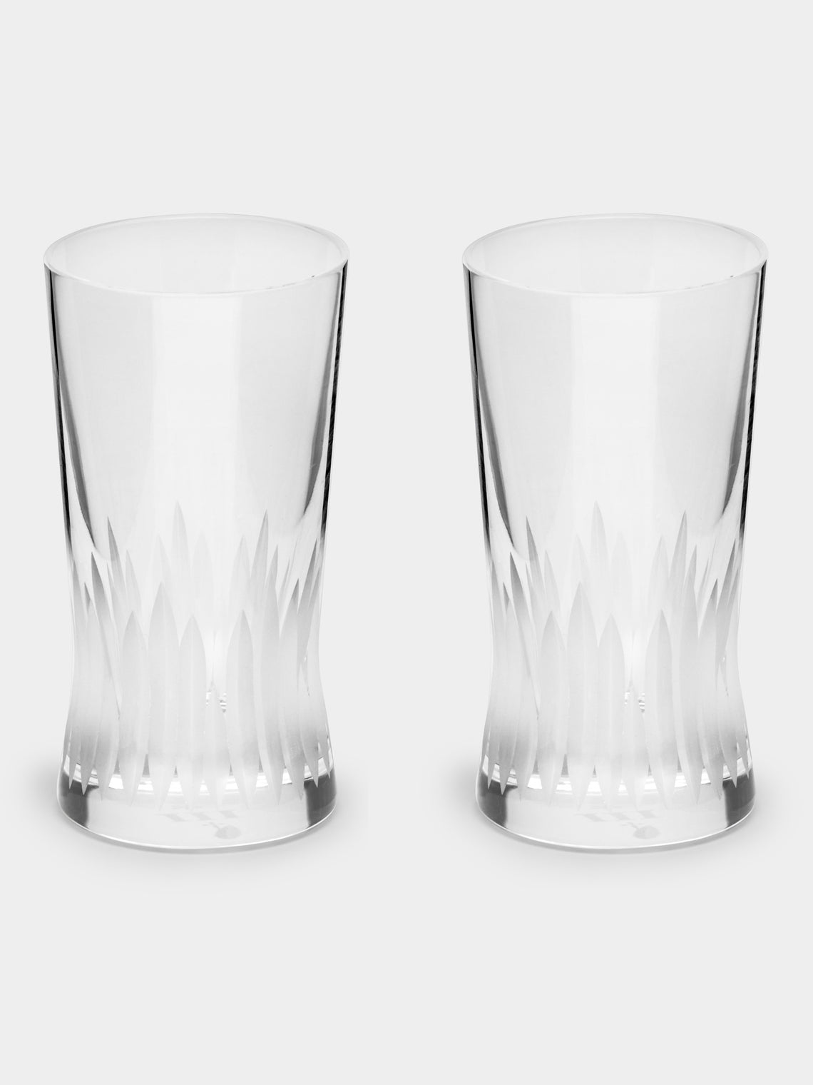 J. Hill's Standard - Martino Gamper Furrow Cut Crystal Tumbler (Set of 2) - Clear - ABASK 