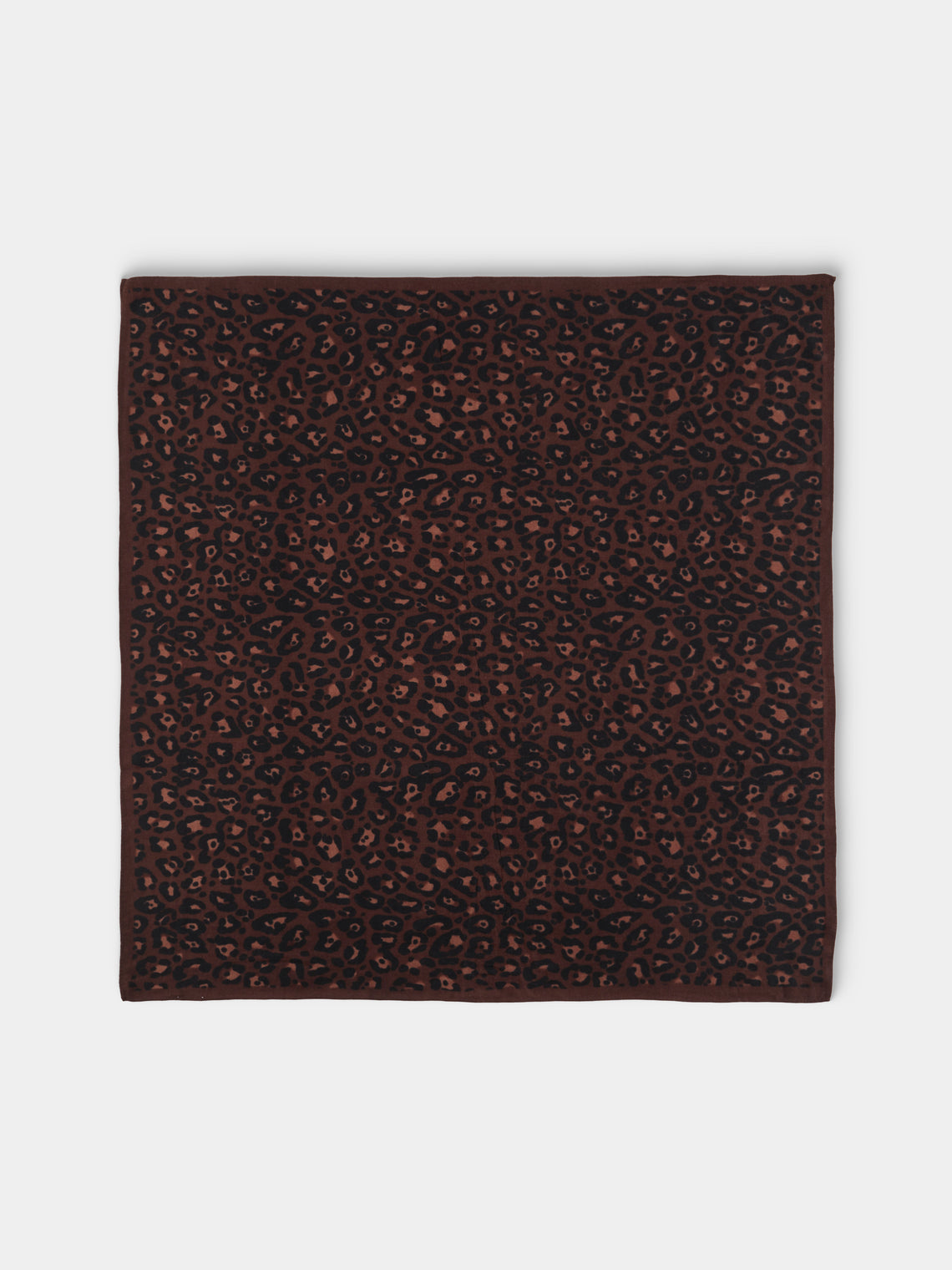 Me & K - Cashmere Leopard Bandana Scarf (37.5in/95cm) - Brown - ABASK