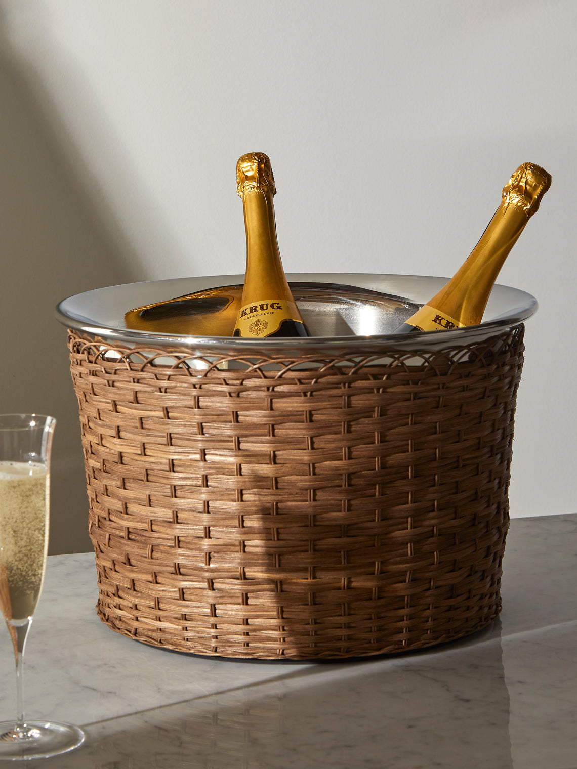 Pigment France - Menton Rattan Champagne Bucket - Brown - ABASK
