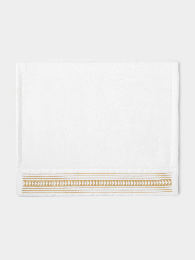 Loretta Caponi - Arrows Hand-Embroidered Cotton Hand Towel -  - ABASK