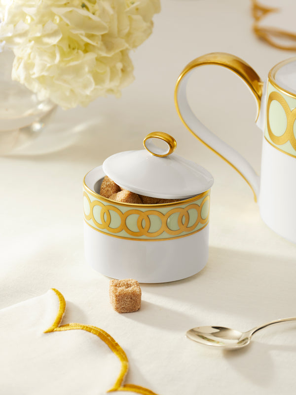 Royal Crown Derby - Riviera Dream Hand-Painted Bone China Sugar Bowl -  - ABASK