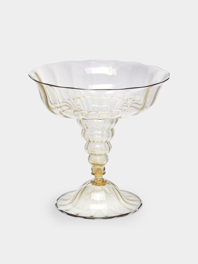 1920s Fratelli Toso Murano Glass Footed Bowl
