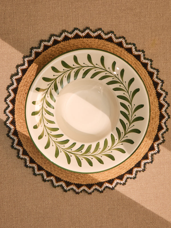 CasaLatina - Helecho Hand-Painted Ceramic Pasta Plates (Set of 4) -  - ABASK