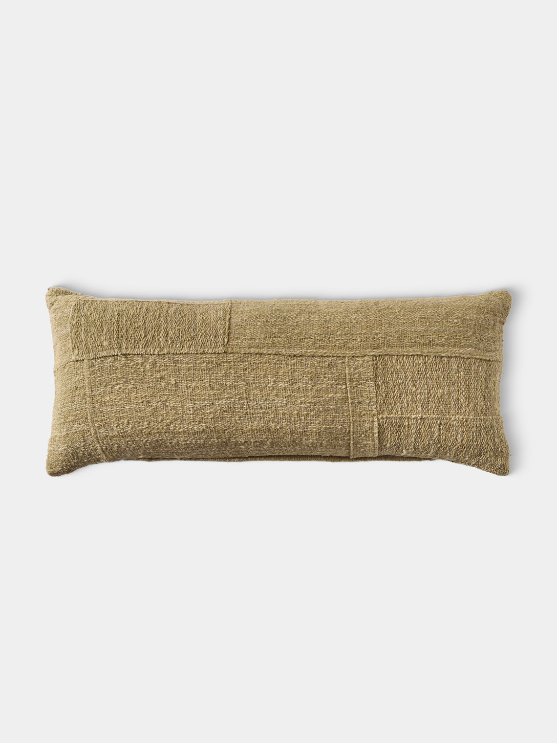 Valentina Hoyos - Hand-Dyed Patchwork Cotton Lumbar Cushion (31.5in/80cm) - Beige - ABASK