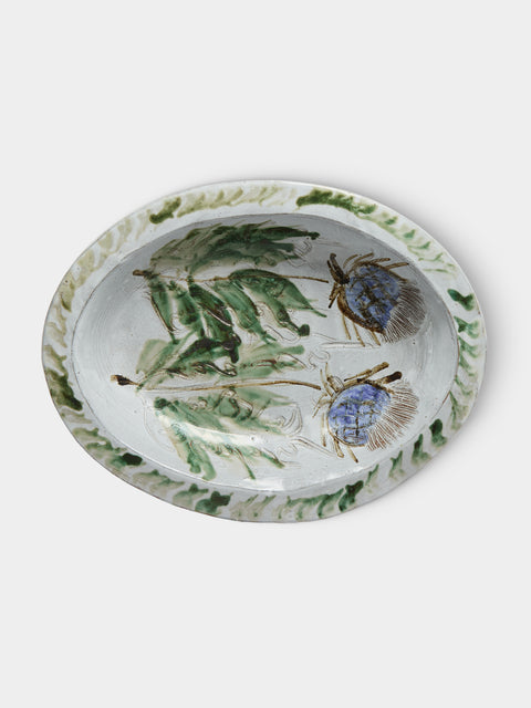 Antique and Vintage - 1950s Albert Thiry Ceramic Platter - White - ABASK - 
