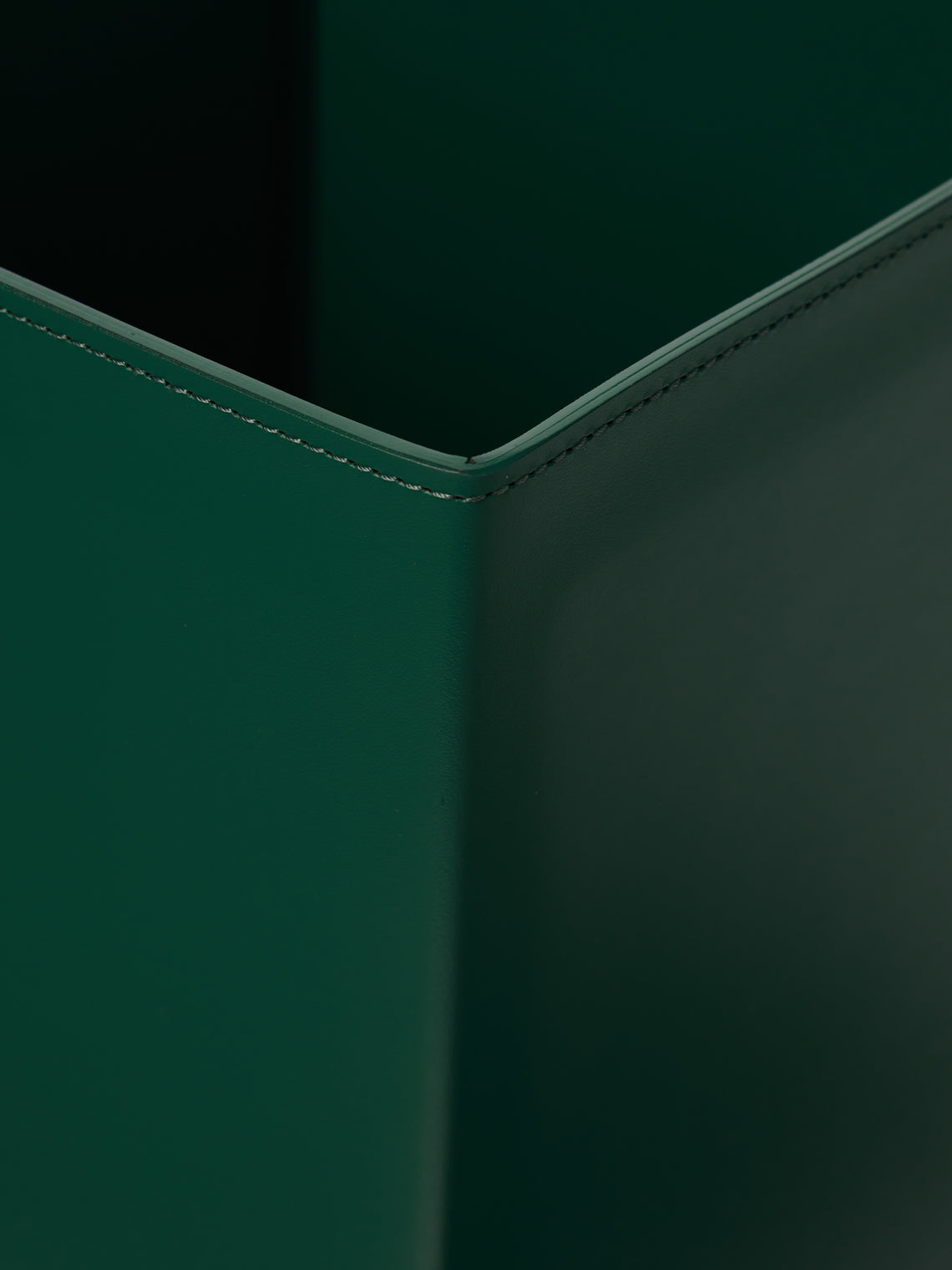 RUDI - Bino Leather Square Lidded Wastepaper Bin - Green - ABASK