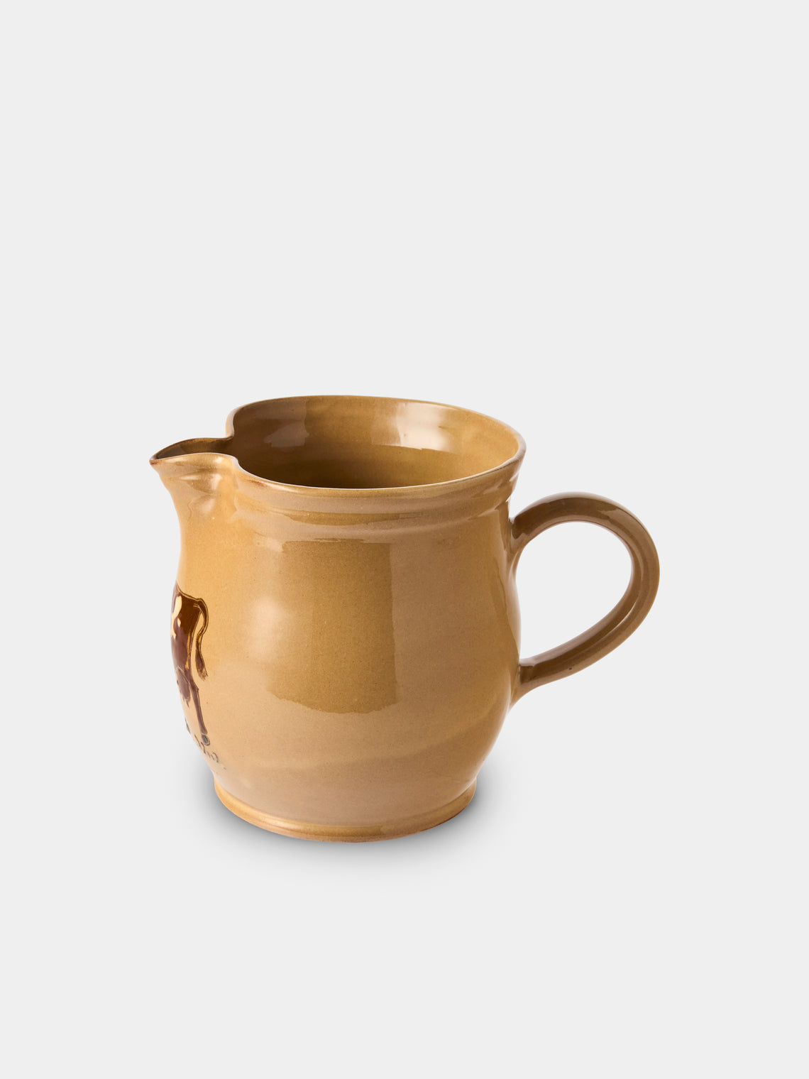 Poterie d’Évires - Cows Hand-Painted Ceramic Medium Jug - Cream - ABASK