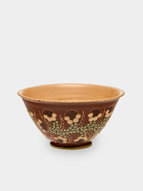 Poterie d’Évires - Flowers Hand-Painted Ceramic Mini Salad Bowl - Light brown - ABASK - 