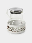 RUDI - Messina Glass and Leather Teapot - White - ABASK - 