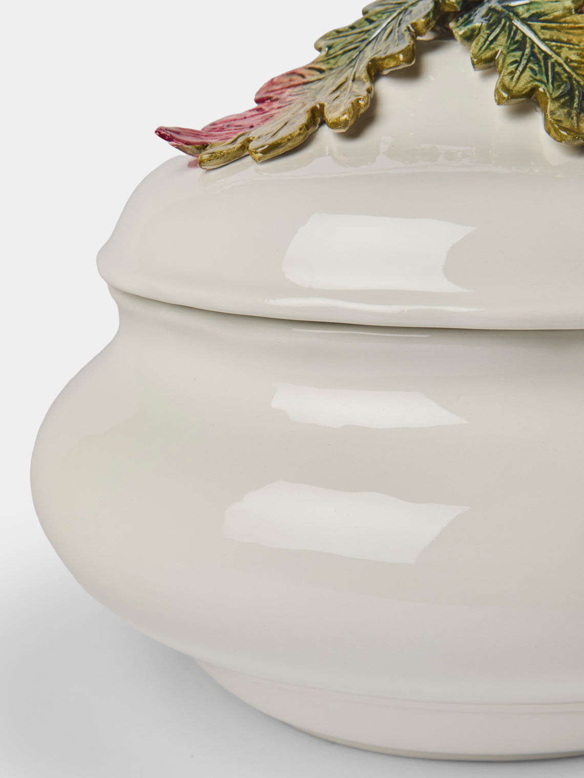 Fioravola - Acorns Hand-Painted Ceramic Lidded Serving Dish - White - ABASK