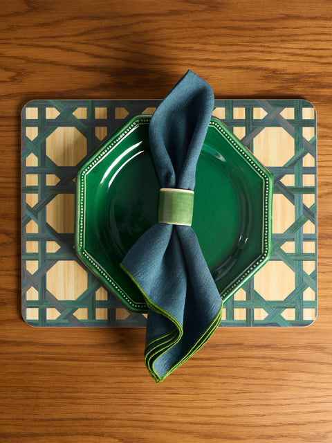 HestiaLiving - Epoch Wood Placemats (Set of 4) - Dark Green - ABASK