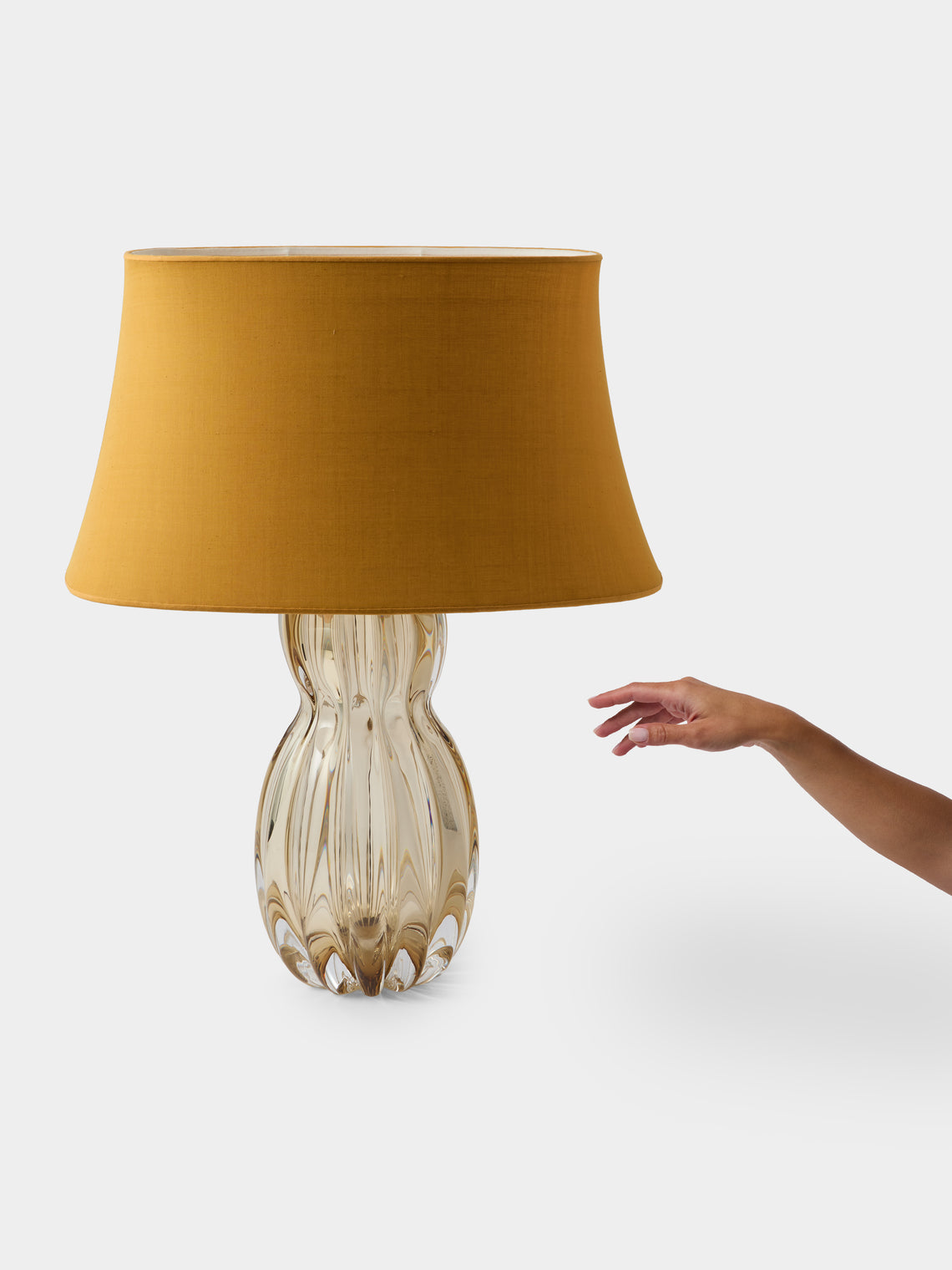 Yali Glass - Havana Hand-Blown Murano Glass Portable Table Lamp - Orange - ABASK