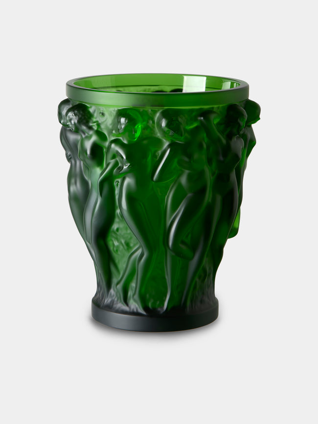 Lalique - Bacchantes Crystal Vase (9.5in/24.5cm) - Green - ABASK - 