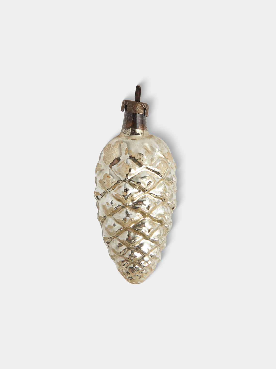 Antique and Vintage - Early-20th-Century Pinecones Glass Baubles (Set of 12) - Silver - ABASK