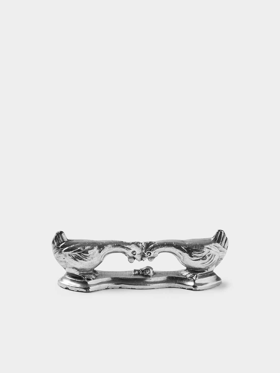 Antique and Vintage - Mid-Century Silver-Plated Animals Knife Rests (Set of 8) - Silver - ABASK