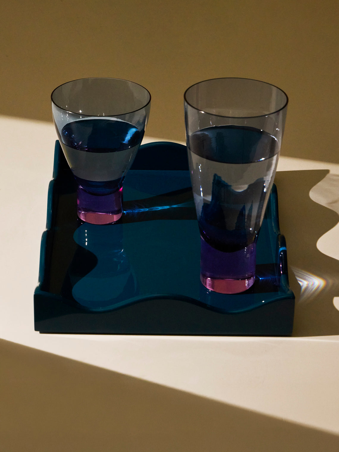 The Lacquer Company - Belle Rives Lacquered Small Tray - Navy - ABASK