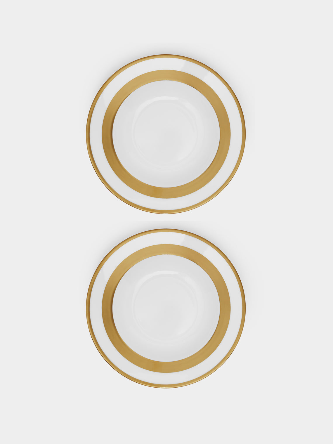 Robert Haviland & C. Parlon - William Porcelain Soup Plates – 9in/23cm (Set of 2) - Gold - ABASK