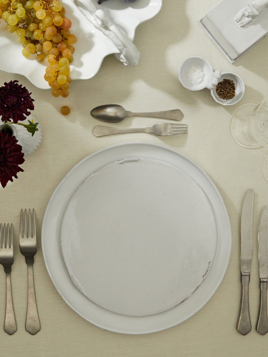 Astier de Villatte - Rien Hand-Glazed Ceramic Large Plate (Set of 2) - White - ABASK