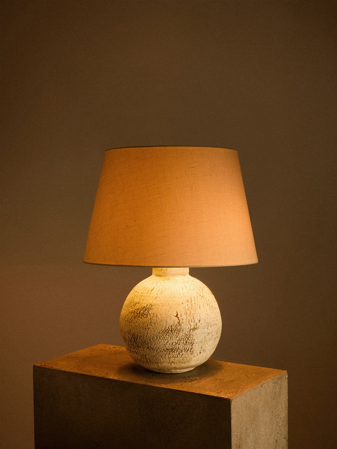 Peter Speliopoulos Projects - Hand-Glazed Stoneware Table Lamp - White - ABASK