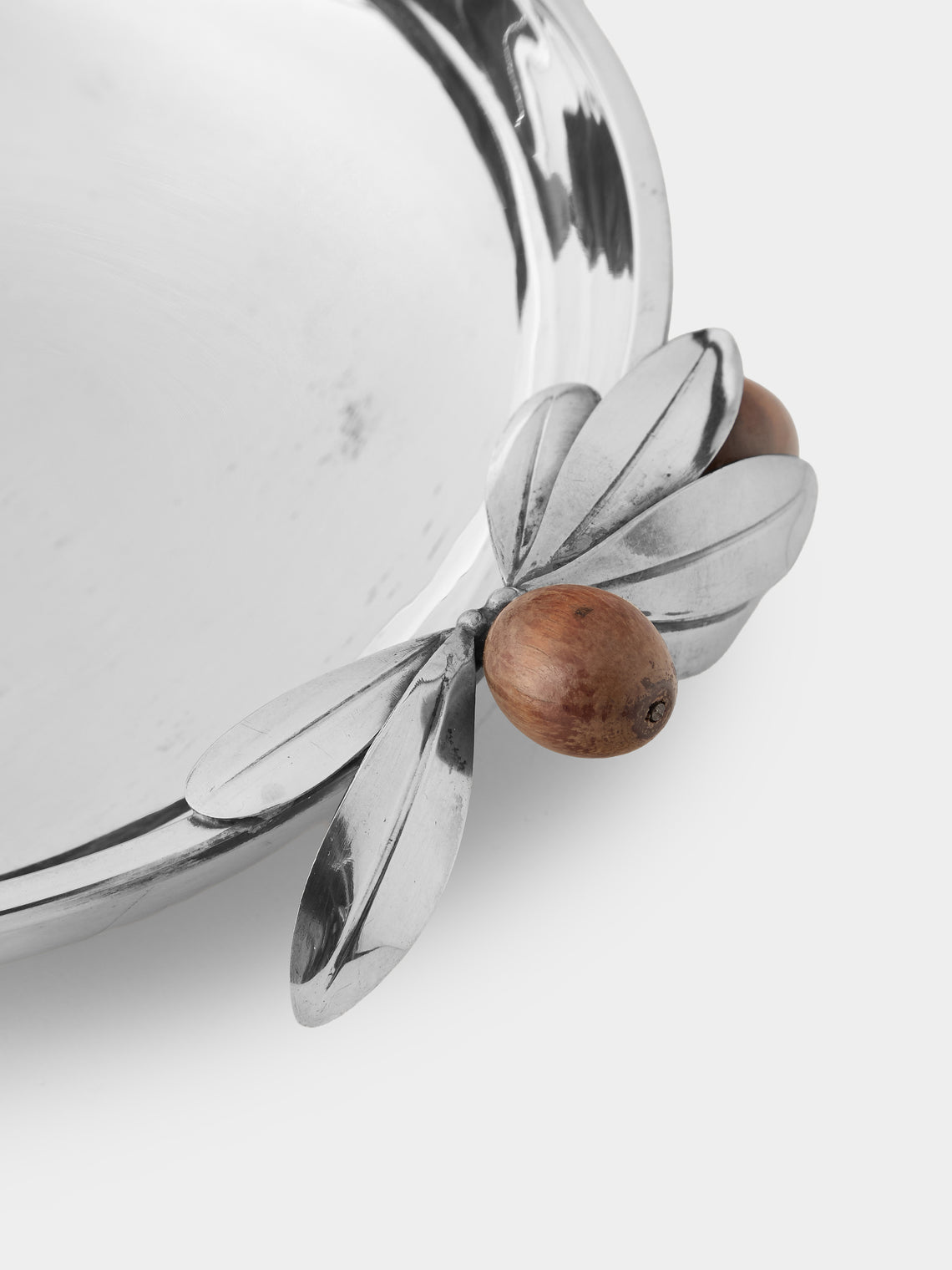 Antique and Vintage - 1950s Cesa Solid Silver and Wood Olive Bowl - Silver - ABASK