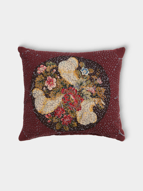 By Walid - 19th-Century French Crochet Cotton and Linen Cushion (12.5in/32cm) - Multiple - ABASK - 