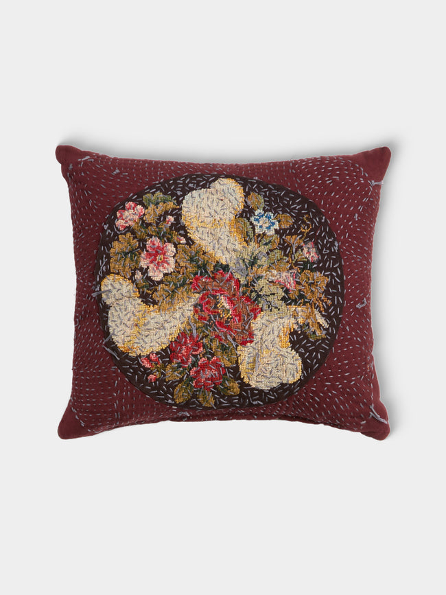 By Walid - 19th-Century French Crochet Cotton and Linen Cushion (12.5in/32cm) - Multiple - ABASK - 
