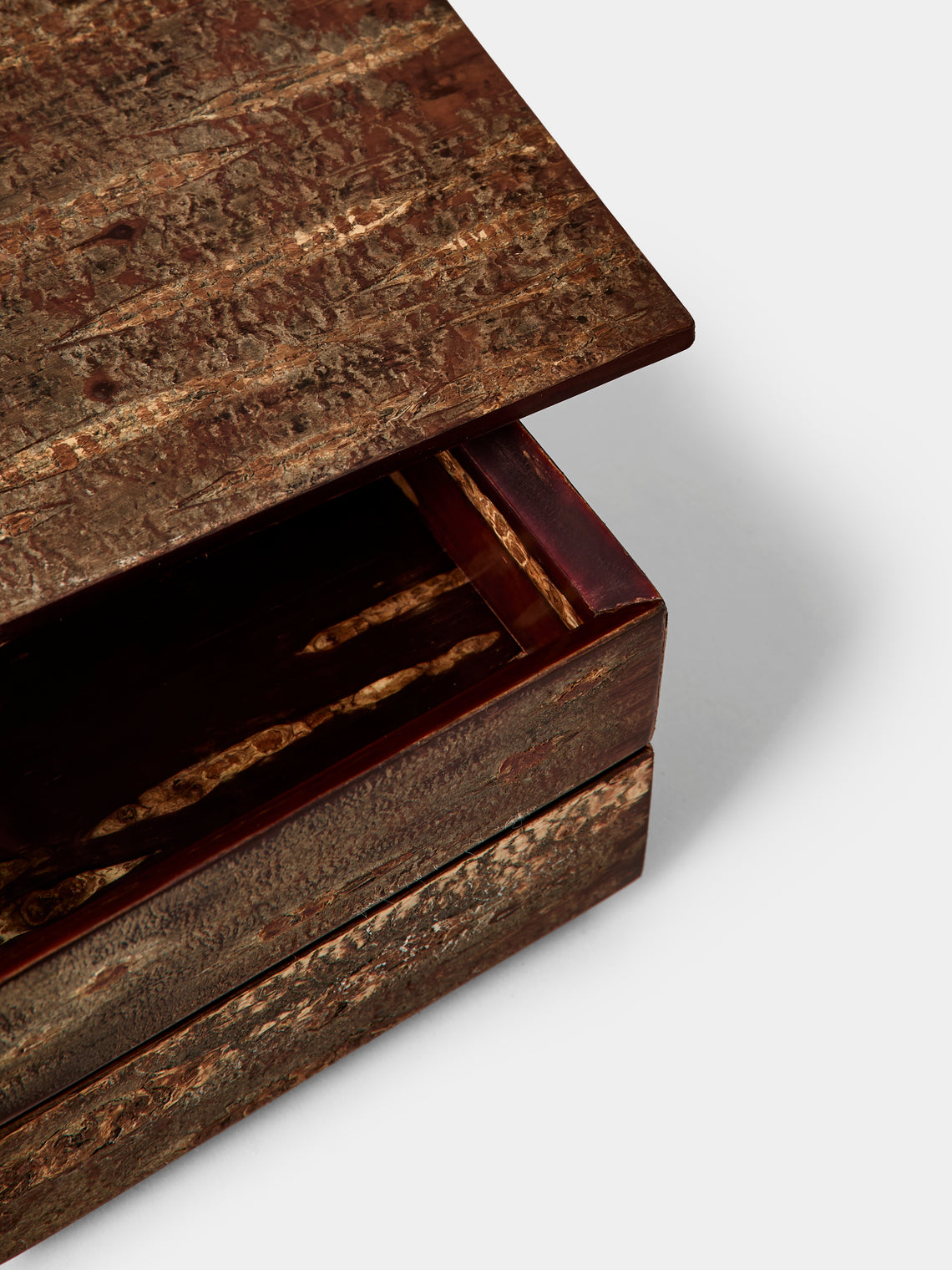 Denshiro - Cherry Bark Two-Tier Storage Box - Brown - ABASK