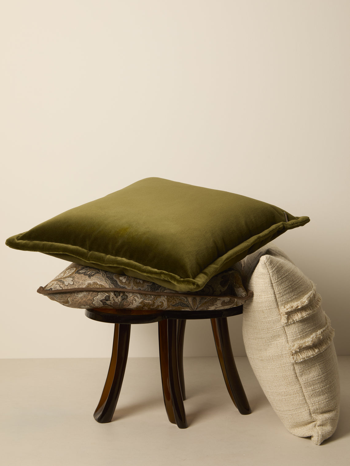 de Le Cuona - Vienna Cotton Pillow (21.5in/55cm) - Green - ABASK