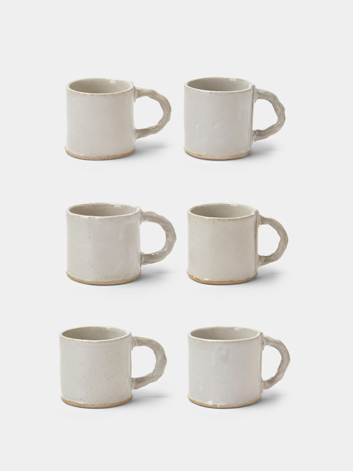 Estudio Vernís - Wood-Fired Stoneware Mugs (Set of 6) - White - ABASK