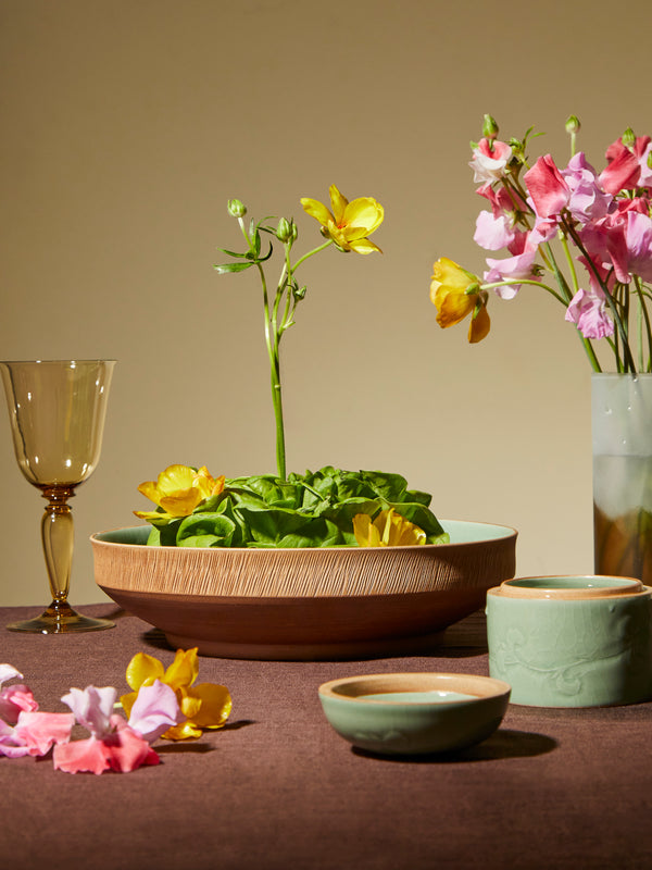 Kim Pan-ki - Comb Pattern Celadon Serving Bowl -  - ABASK