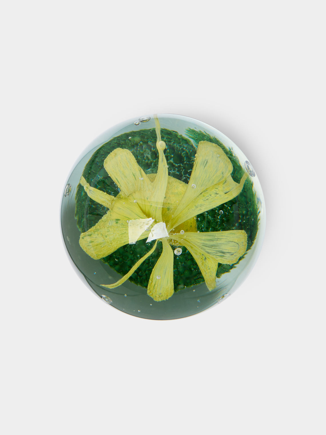 Antique and Vintage - Mid-Century Flower Murano Glass Paperweight -  - ABASK