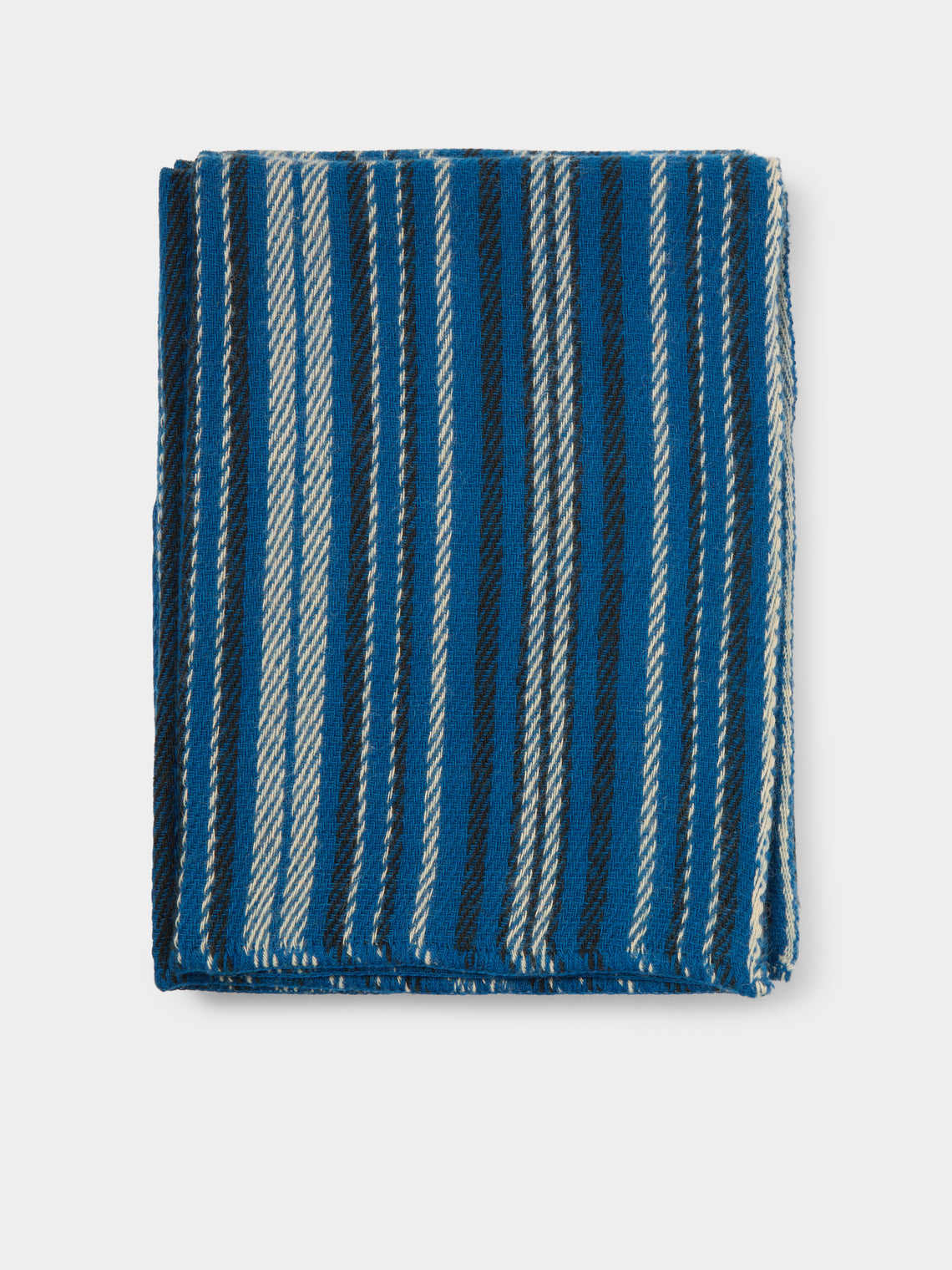 The Stroud - Stroudwater Cotswold Lion Wool Blanket (79in/2m) - Blue - ABASK