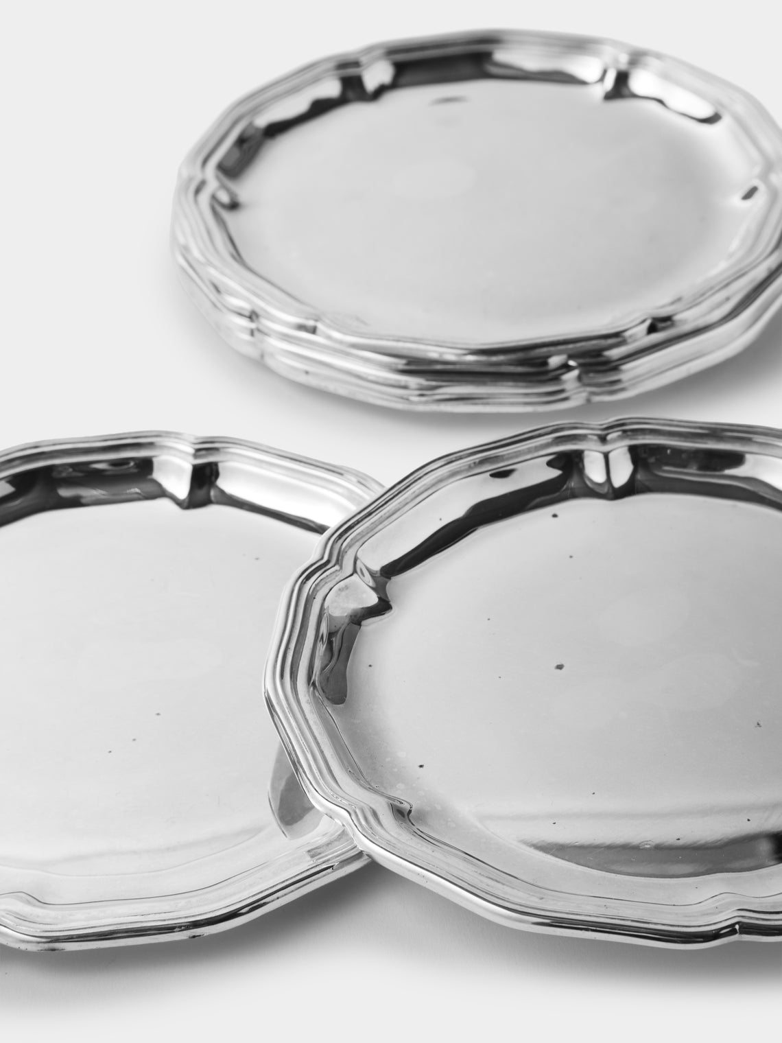 Antique and Vintage - 1950s Silver-Plated Bottle Coasters (Set of 8) - Silver - ABASK