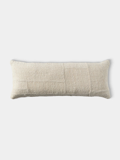 Valentina Hoyos - Patchwork Cotton Lumbar Cushion (31.5in/80cm) - Natural - ABASK - 