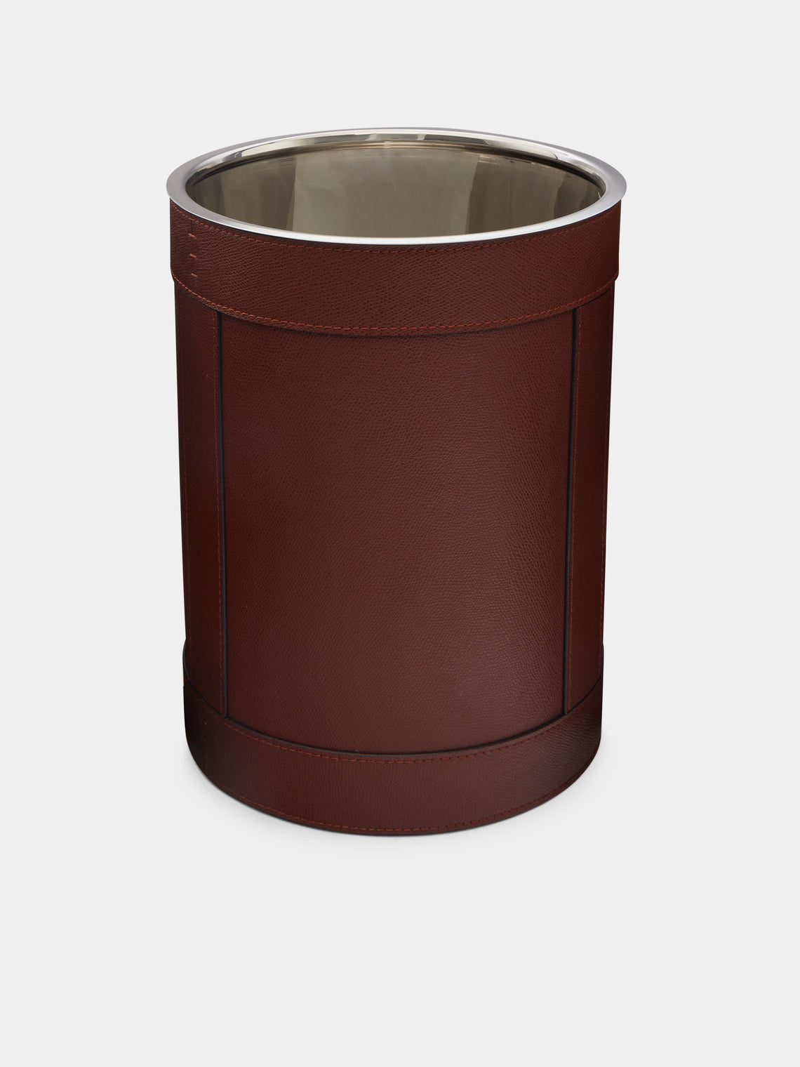Giobagnara - Brus Leather Wastepaper Bin - Brown - ABASK