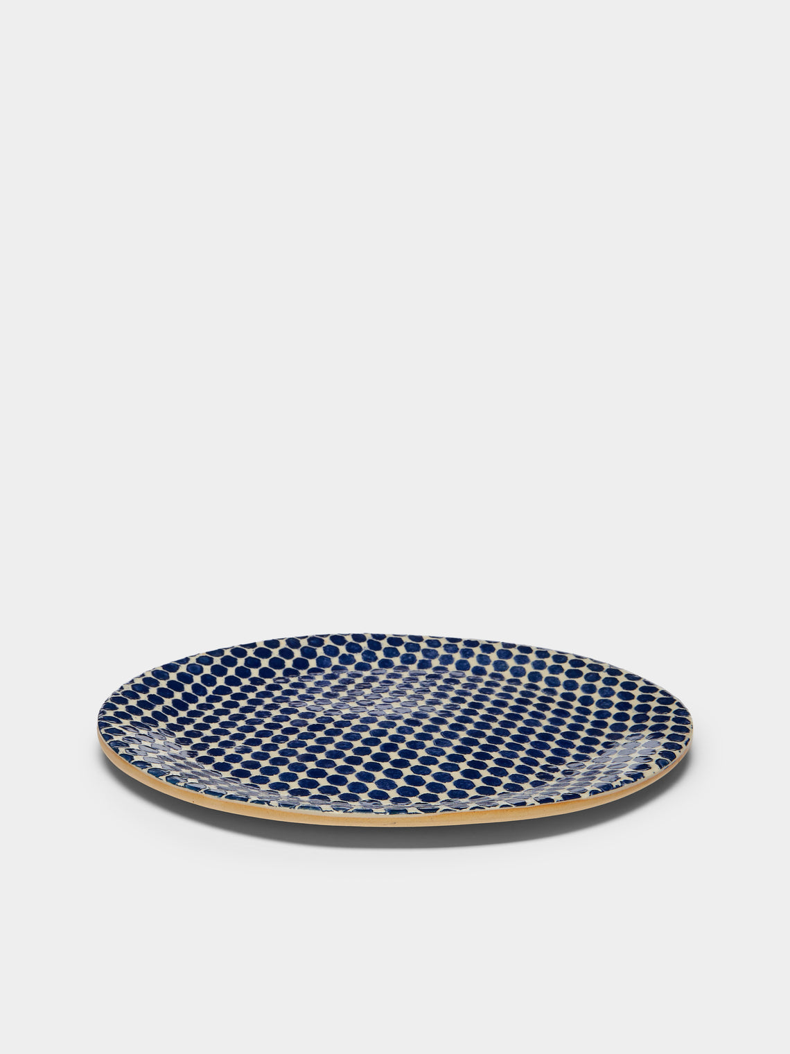 Terrafirma Ceramics - Hand-Printed Ceramic Dinner Plates (Set of 4) - Blue - ABASK