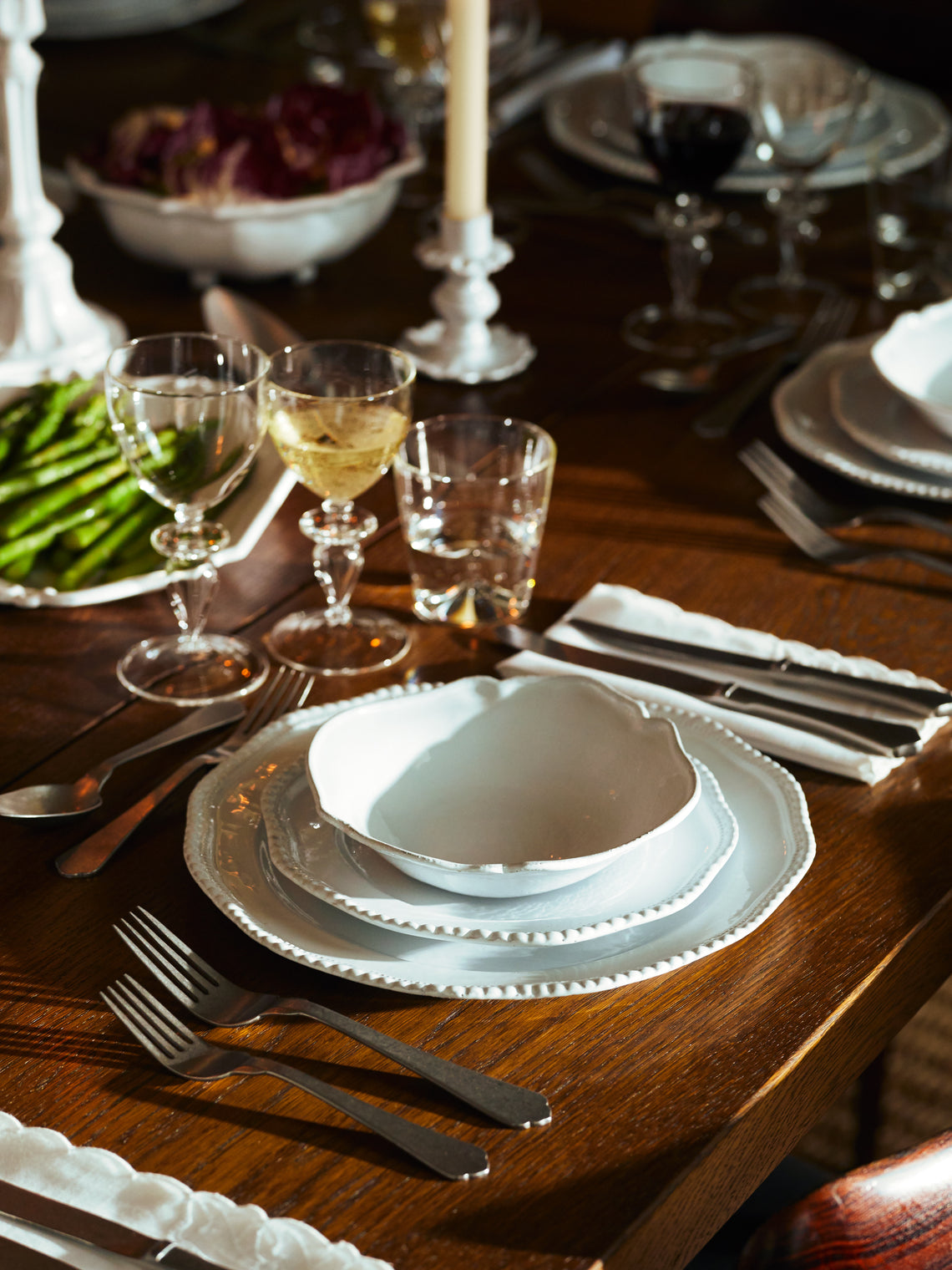 Astier de Villatte - Bac Hand-Glazed Ceramic Medium Soup Plate (Set of 2) - White - ABASK