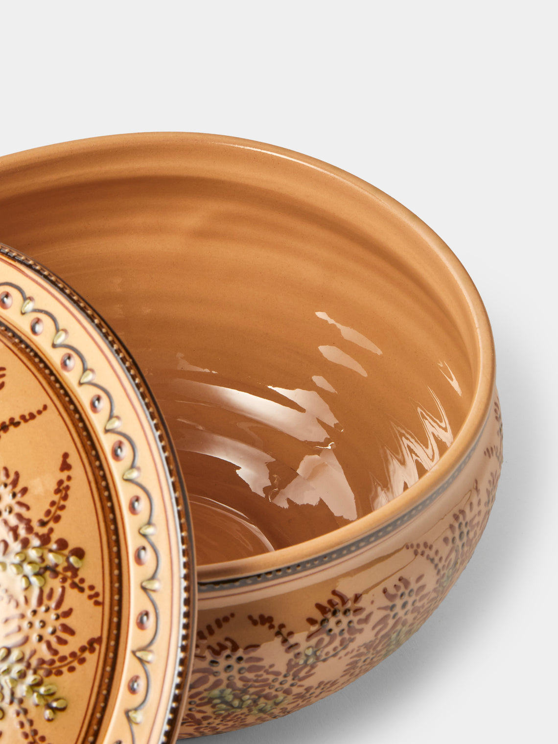 Poterie d’Évires - Flowers Hand-Painted Ceramic Soup Tureen - Cream - ABASK