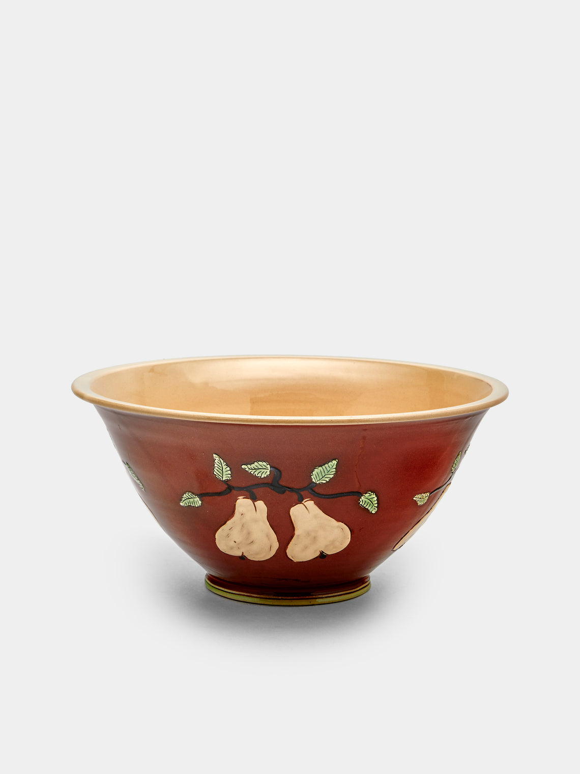 Poterie d’Évires - Pears Hand-Painted Ceramic Large Serving Bowl - Light brown - ABASK - 