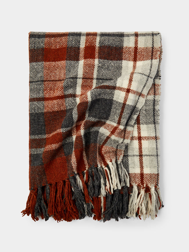 Hollie Ward - Haleen Handwoven Shetland Wool Check Blanket -  - ABASK - 