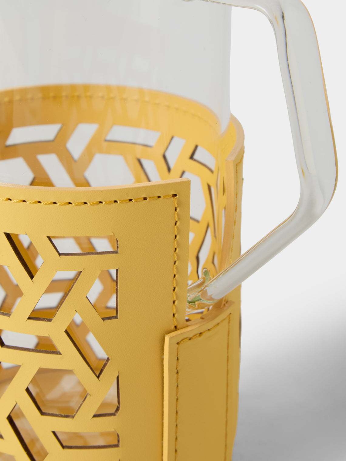 RUDI - Messina Leather and Glass Pitcher (25oz/0.75L) - Yellow - ABASK