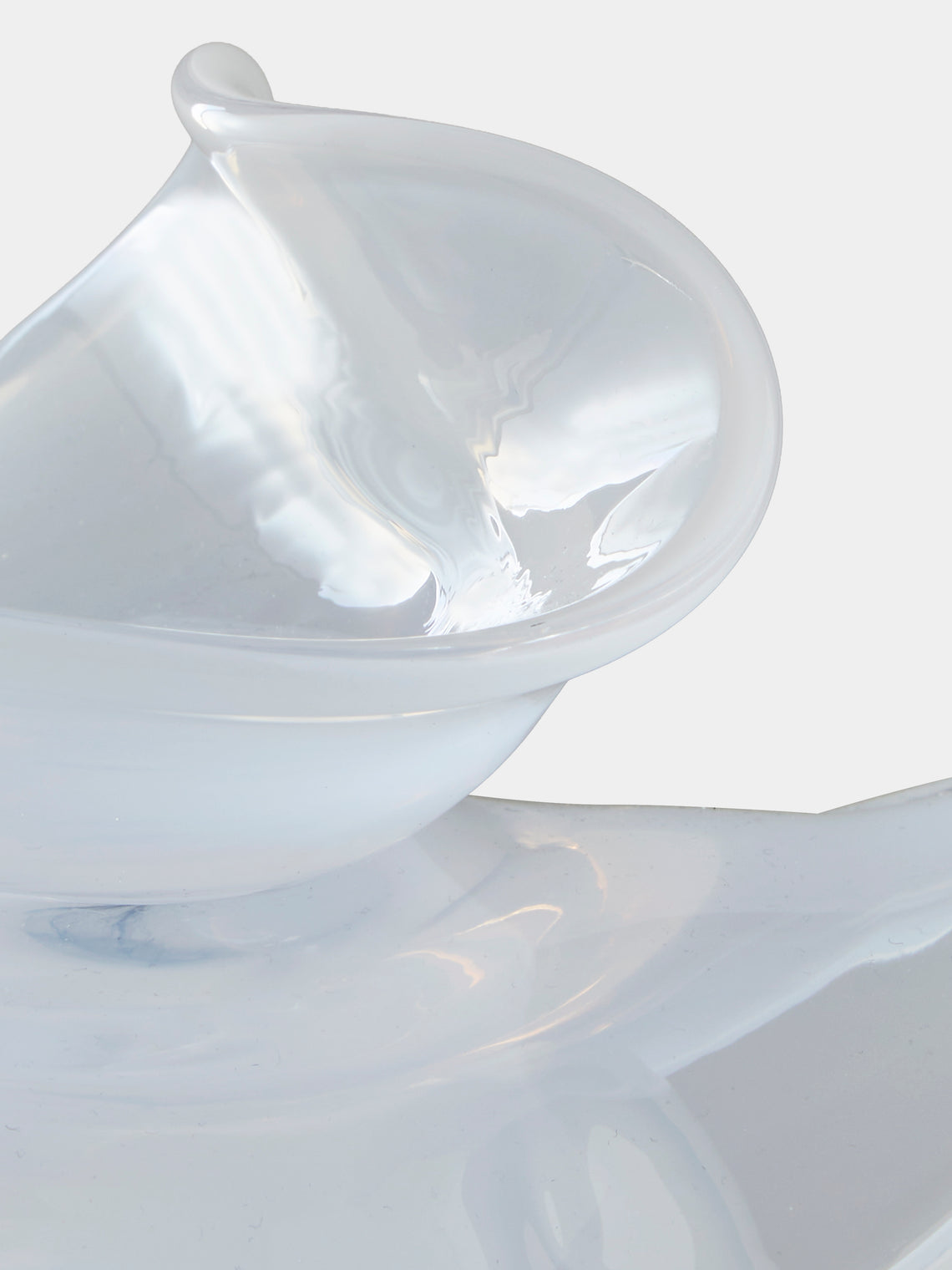 Oog Objects - 3 Hand-Blown Glass Vase (8in/21cm) - White - ABASK