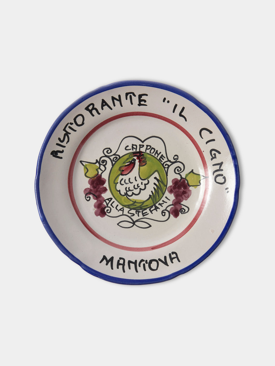Antique and Vintage - Late-20th-Century Buon Ricordo Hand-Painted Ceramic Dinner Plates – 9in/23cm (Set of 6) - Multiple - ABASK