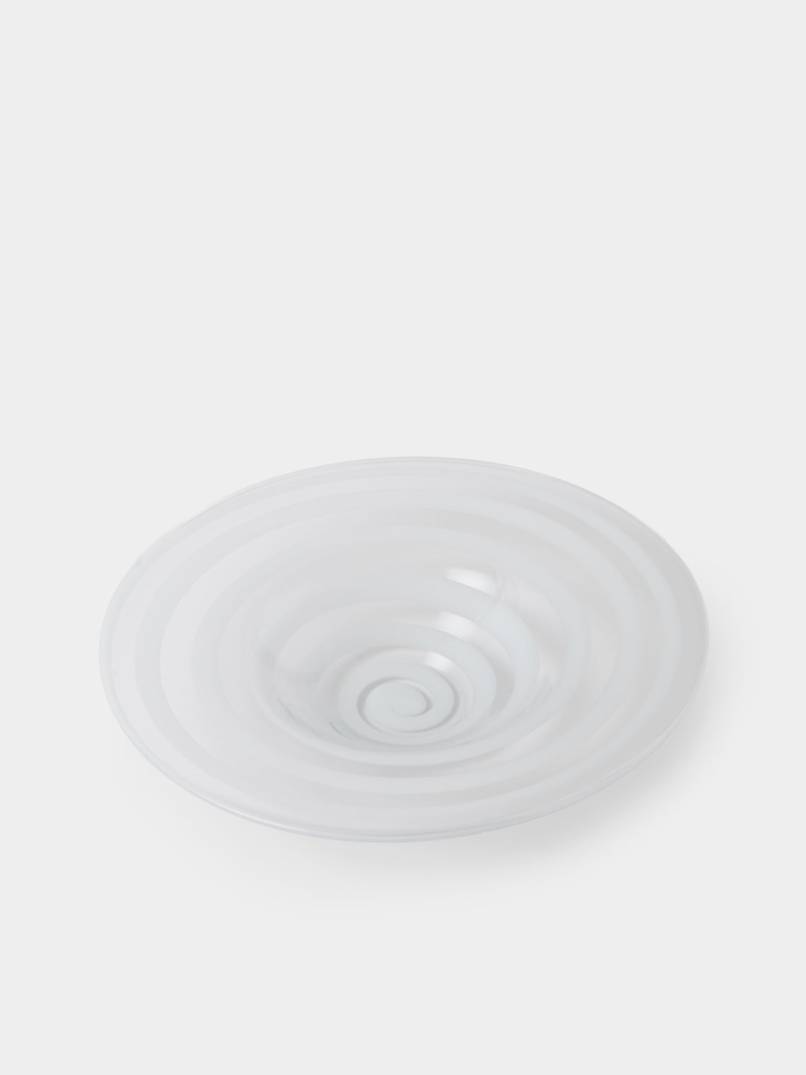 Antique and Vintage - 1970s Murano Glass Striped Bowl - Clear - ABASK