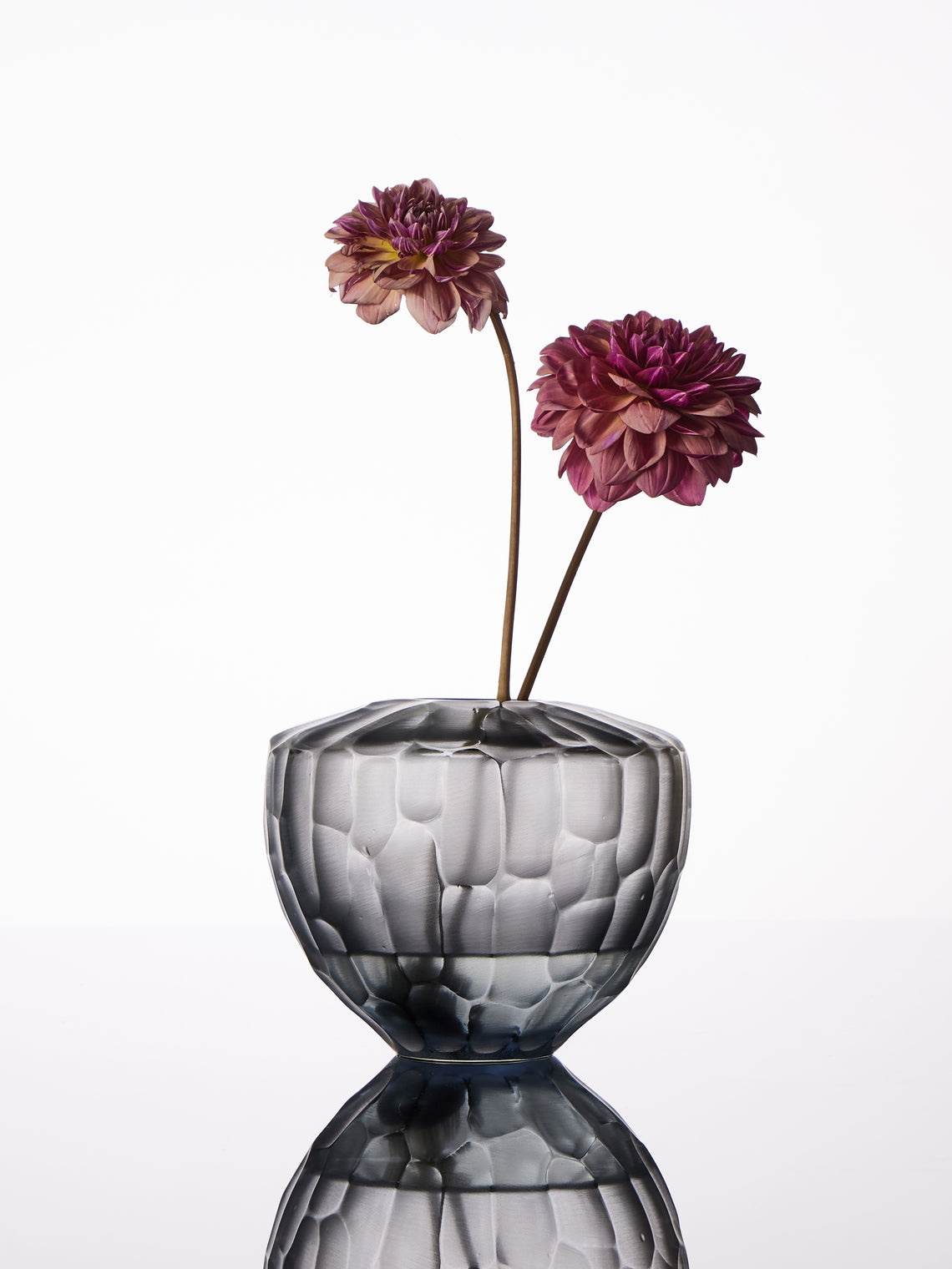 Micheluzzi Glass - Goccia Acciaio Bamboo Hand-Blown Murano Glass Vase (6in/15cm) - Clear - ABASK