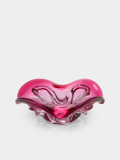 Antique and Vintage - Mid-Century Crystal Ashtray - Purple - ABASK - 