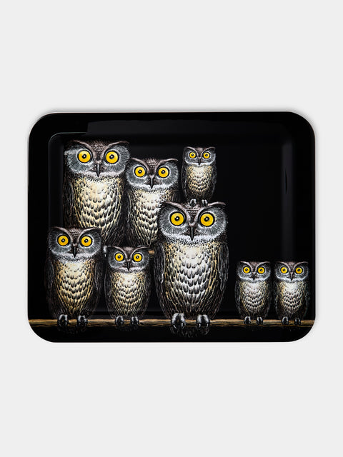 Fornasetti - Civette Iron Tray - Black - ABASK - 