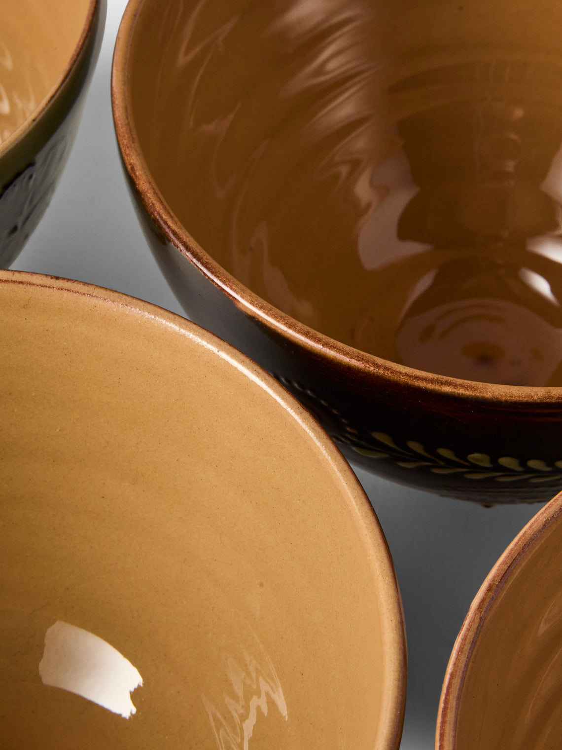 Poterie d’Évires - Flowers Hand-Painted Ceramic Grand Bowls (Set of 4) - Multiple - ABASK
