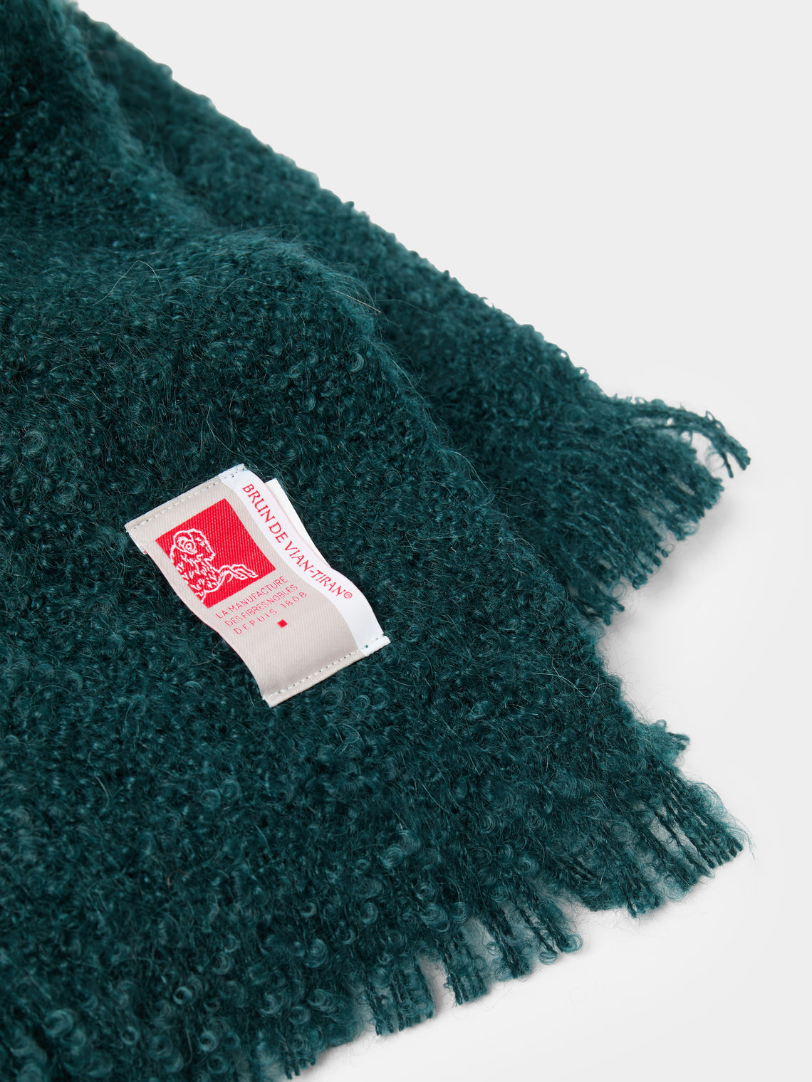 Brun de Vian-Tiran - Cirrus Handwoven Mohair Throw (71in/1.8m) - Blue - ABASK